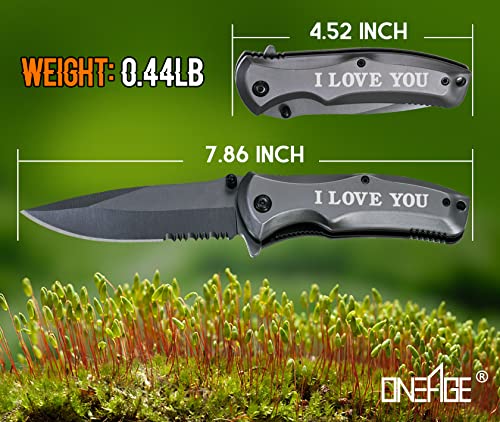 Gifts For Him Husband Boyfriend, I Love You Pocket Knife For Camping Hiking Fishing Hunting, Anniversary Birthday Gifts Idea For Husband From Wife,Valentines Day Love Gifts For Boyfriend #TOP3
