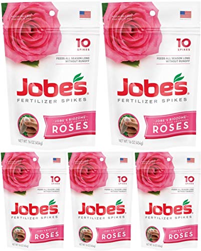 Jobe's Rose Fertilizer Spikes, 10 Spikes 5 Pack