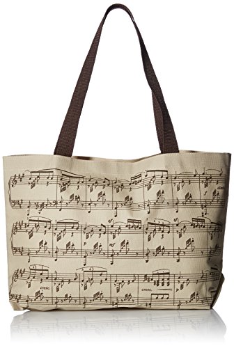 Tan Music Staff Carry All Tote Bag