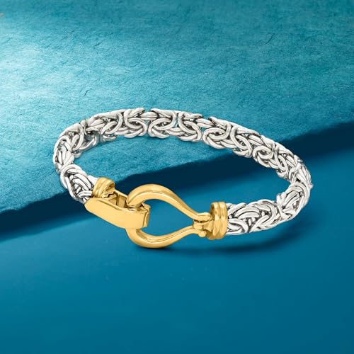 Ross-Simons Two-Tone Sterling Silver Byzantine Bracelet3