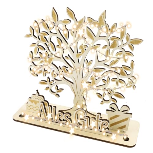 Aohcae Geldgeschenk Hochzeit Holz, Lebensbaum Holz Geldbaum Geschenk mit LED, Hölzerne Hochzeit Ausgefallene Geldgeschenke Hochzeit Amazon, Holzbaum Hochzeitsgeschenke für Brautpaar