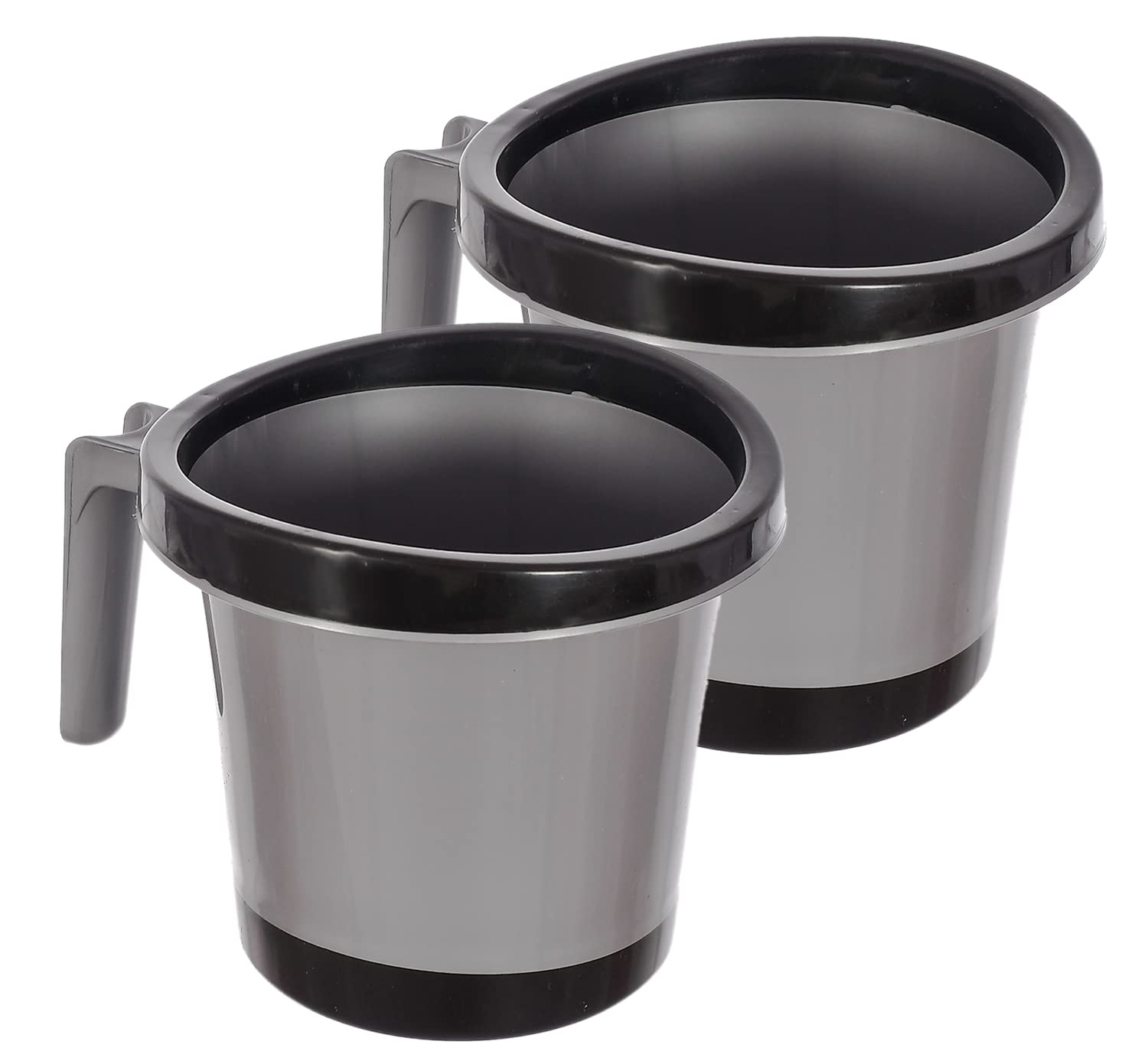 Urbane Home Plastic Bathroom Mug 1 Litre Pack of 2 (Black) (B0C7LCHJB5) Amazon Price History, Amazon Price Tracker