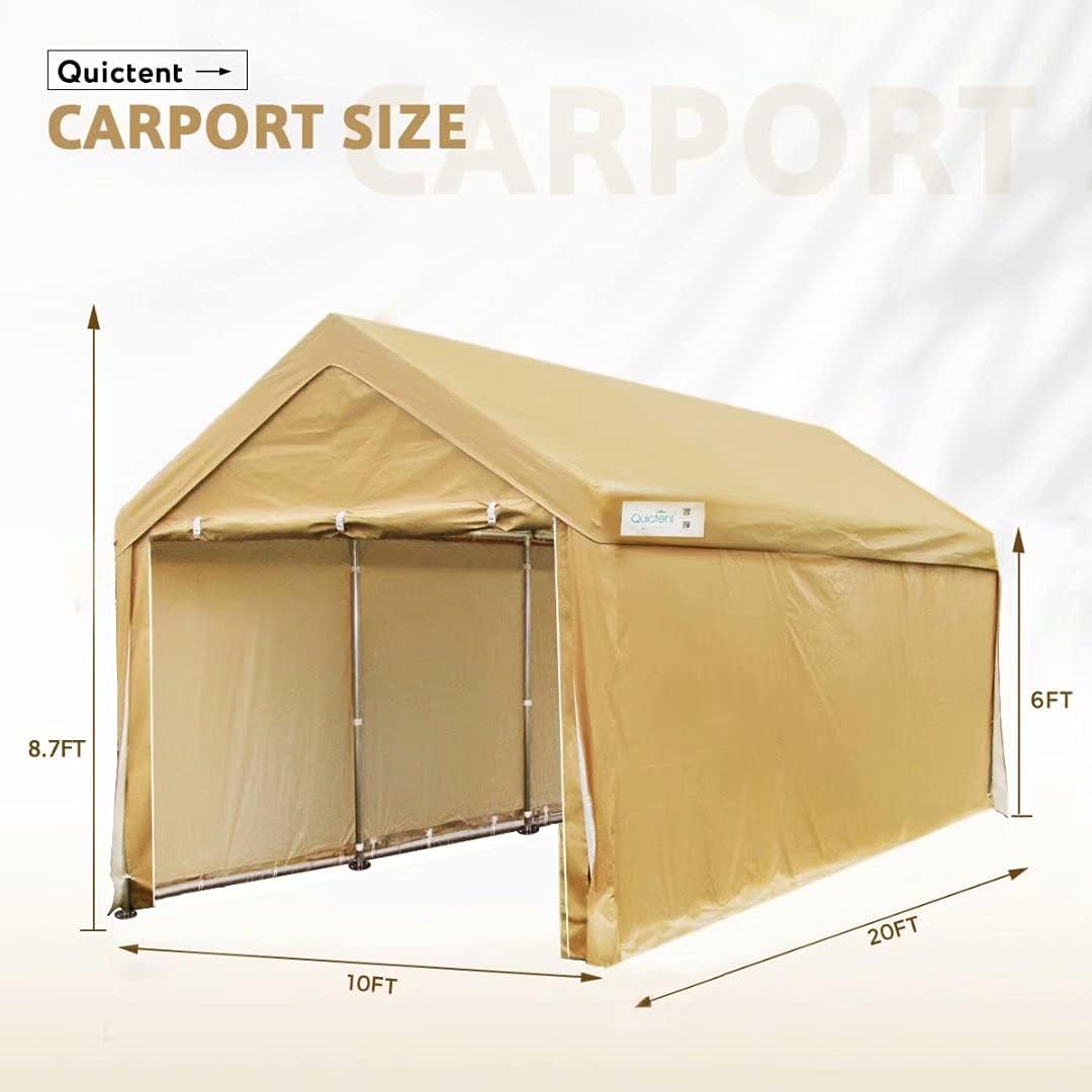 Super Deal Product Quictent 10’x20’ Carport Heavy Duty Car Canopy Galvanized Car Shelter with Reinforced Steel Cables and Ground Bars Get Discount Offer Quictent 10’x20’ Carport Heavy Duty Car Canopy Galvanized Car Shelter with Reinforced Steel Cables and Ground Bars