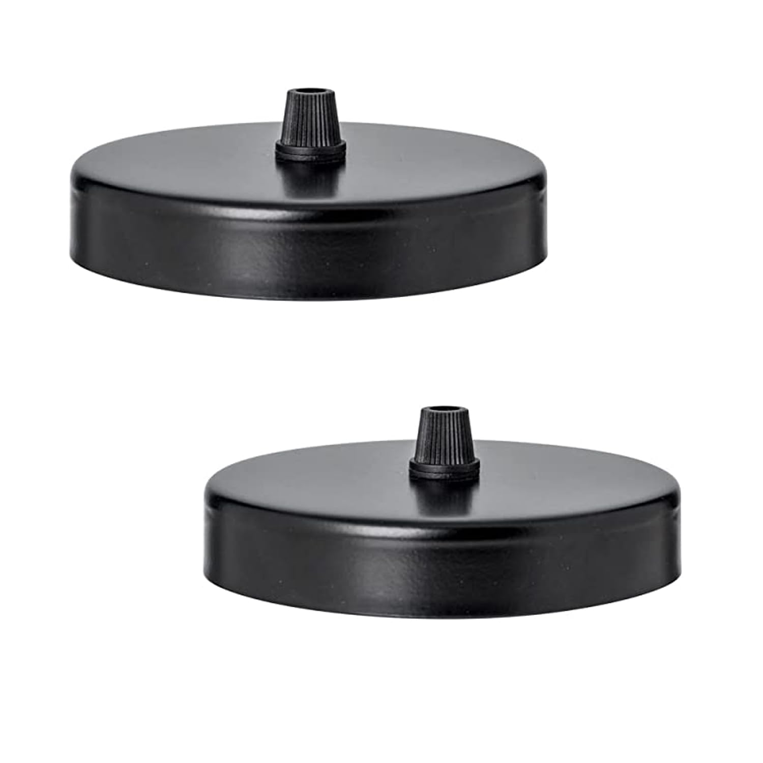 Ledsone Black 2 Pack Ceiling Rose 100Mm Diameter Side Fitting Metal Pendant Light Base Decorative Lighting Plate Contemporary Ceiling Accessory Installation Kit Uk Standard Hardware For Home Office Use