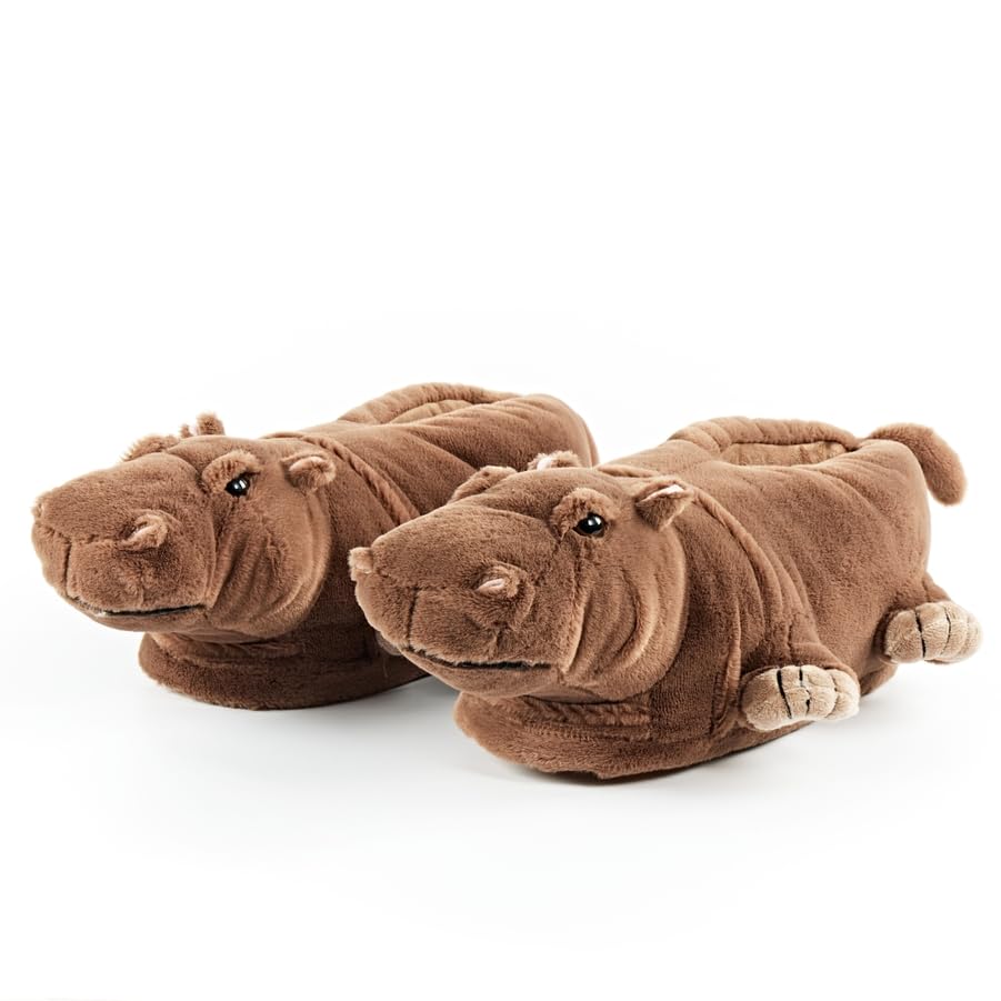 Image of ooohyeah Women's Funny Animal Hug Plush Non-Slip Slippers, Novelty Cute Cozy Warm Slippers with Grips for Women