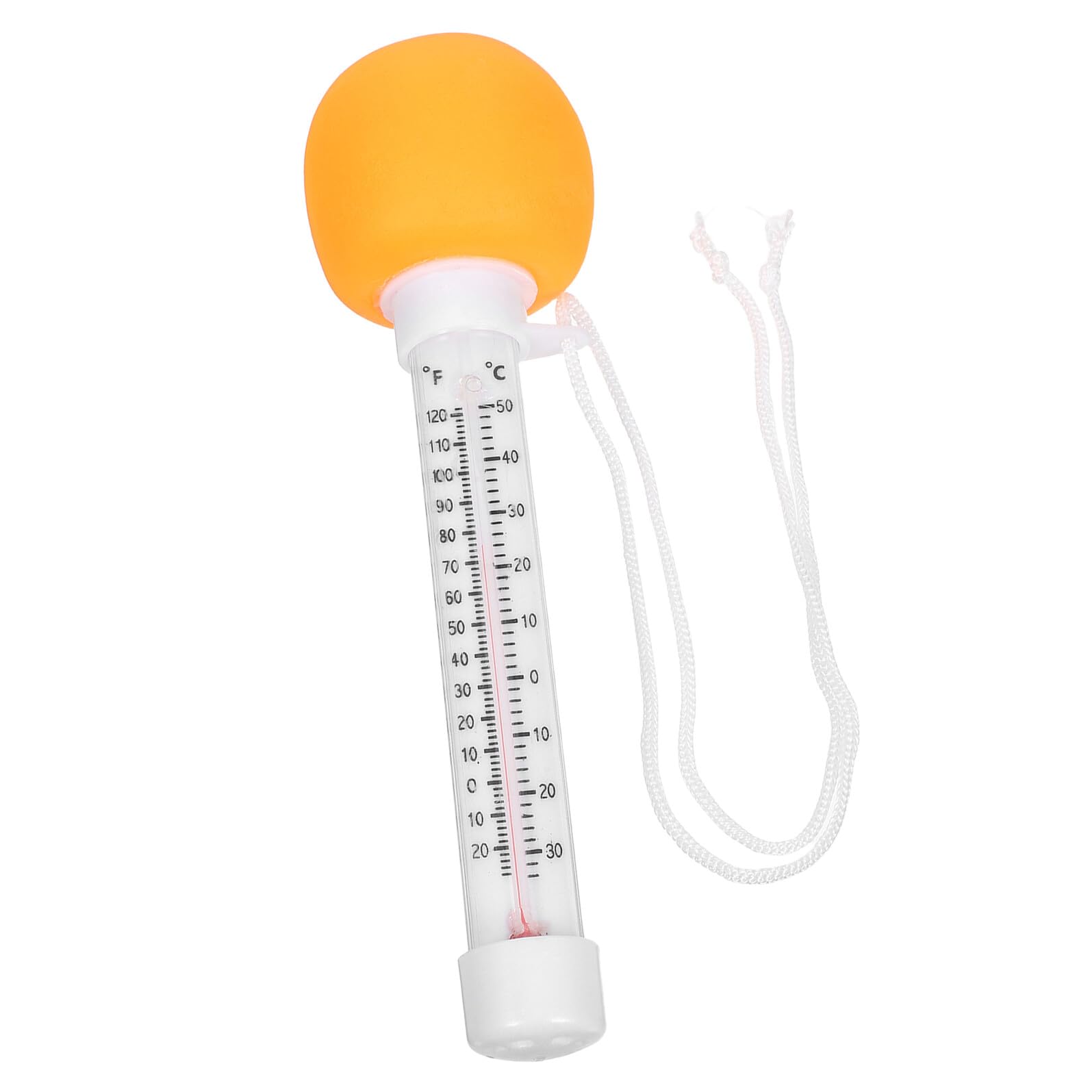 Floating Pool Thermometer Orange with Cartoon Design, Water Temperature Gauge for Bath, Hot Tub and Swimming Pool Use, Easy-Read Floating Bath Thermometer for Newborns