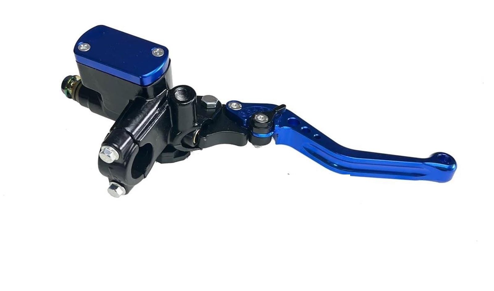 Foymgmspap Blue Right 7 Colors Motorcycle 7/8" 22 Mm With M 10 Mirror Hole Clutch Brake Pump Master Cylinder Piston 14 Mm Hydraulic Pump Brake Clutch Grips Levers(Blue Right)
