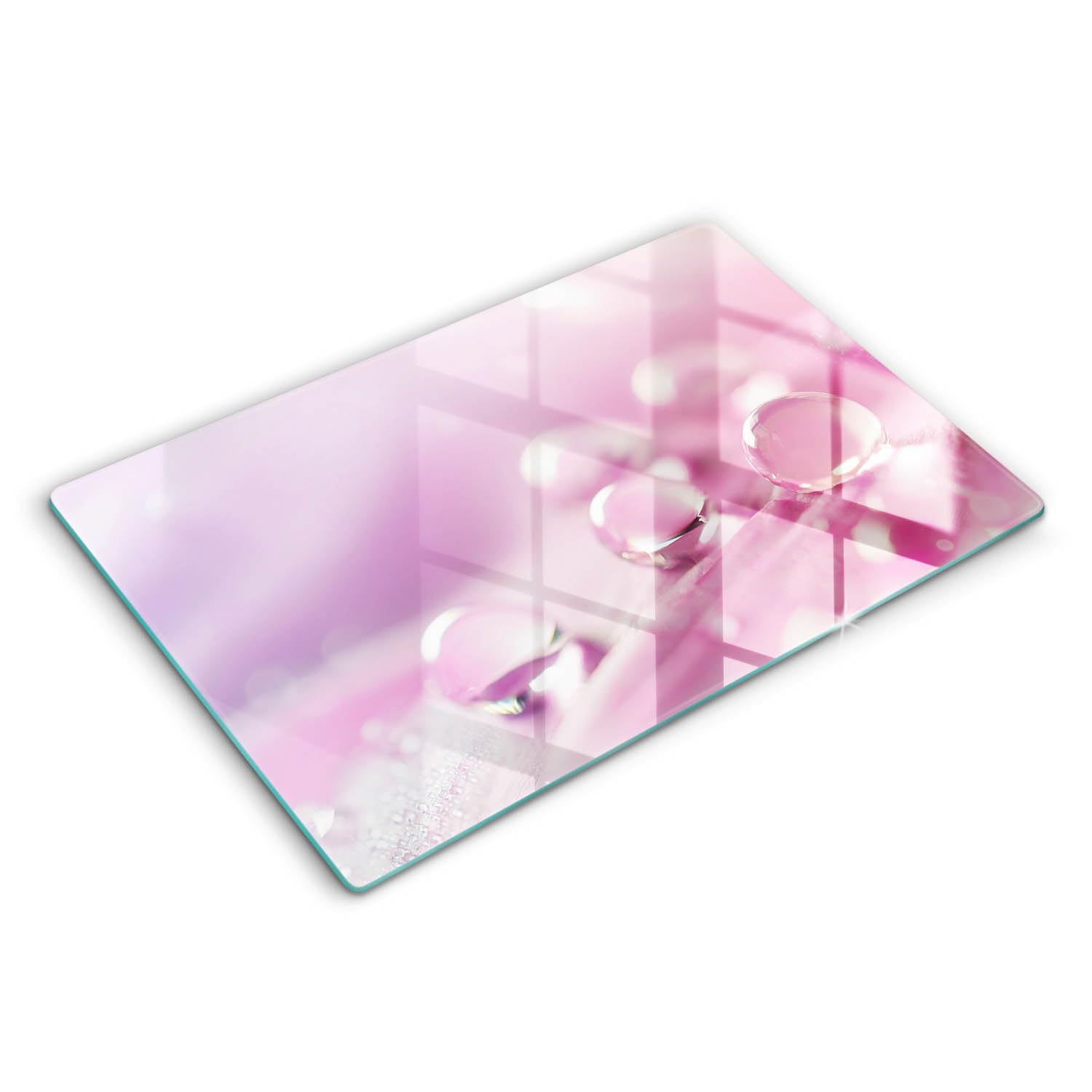 Plaque induction protection 80x52cm au design raffiné de pétales de fleurs Rosa