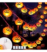 Halloween Lichterkette Mit Kürbissen & Fledermäusen - 1,5m, 10 LED, Batteriebetrieben - Grusel-Deko Für Party