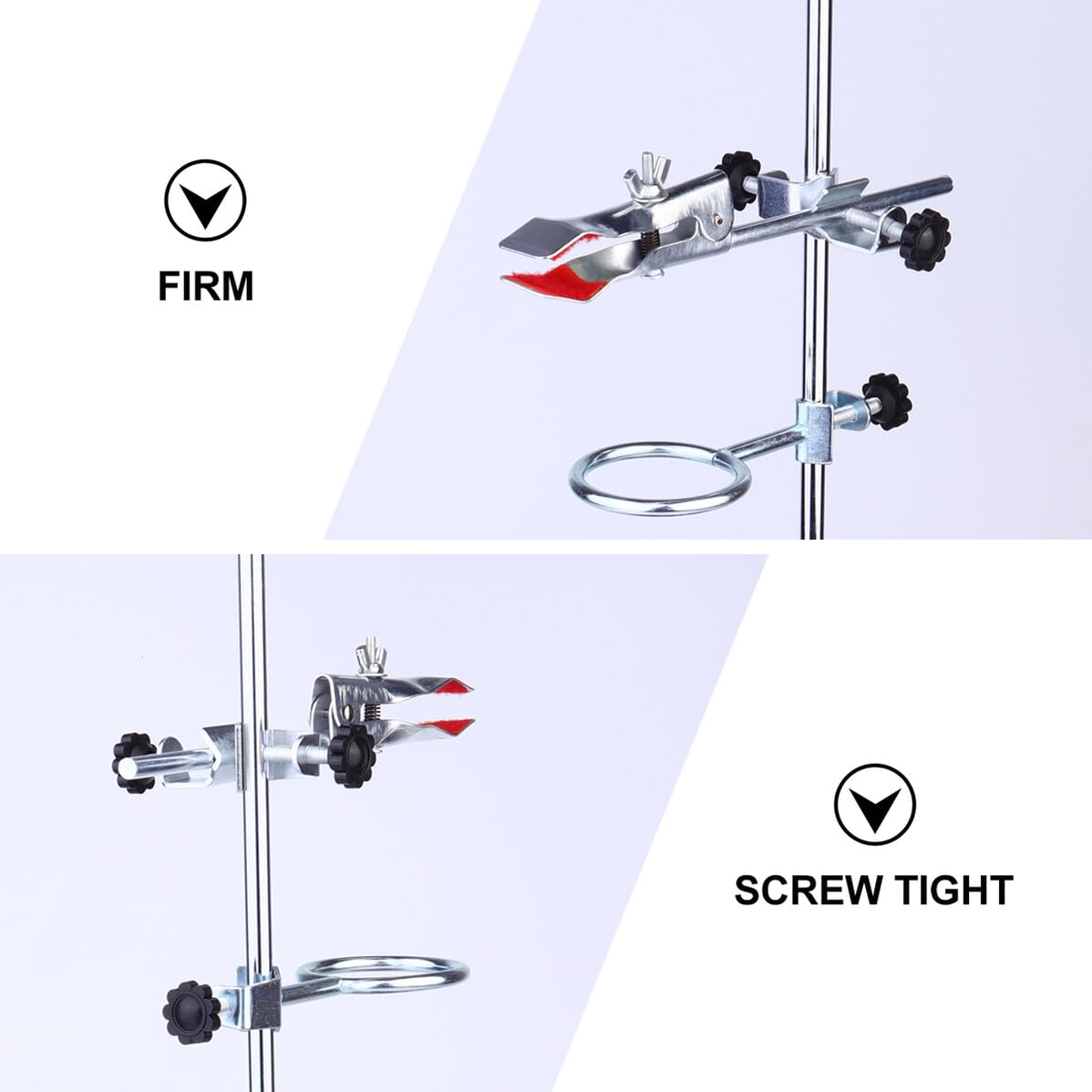 SHINEOFI Stabiles Eisen Laborständer Chemie Bausatz mit Stabilem Fuß und Instrumentenhalter für Physik und Chemieexperimente im Laborgebrauch