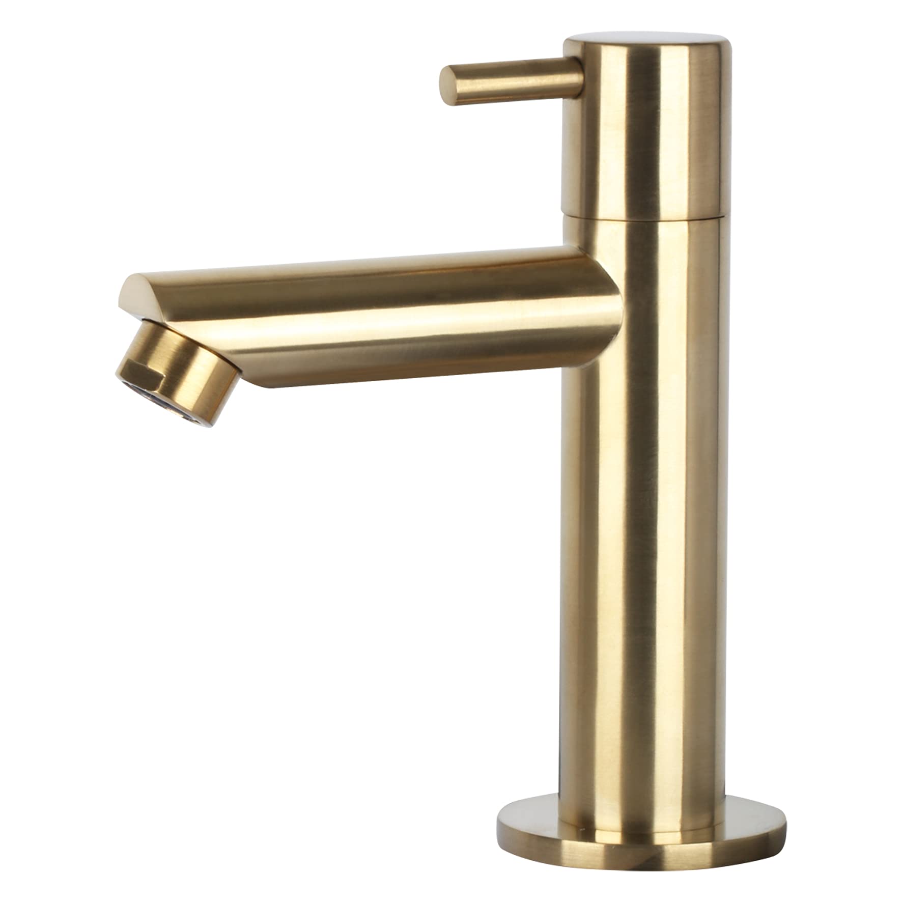 Differnz Force Lavabo - Lave main Céramique Blanche Brillante - Robinet Droit Or Mat - Ensemble Complet - 40 x 22 x 11,5 cm