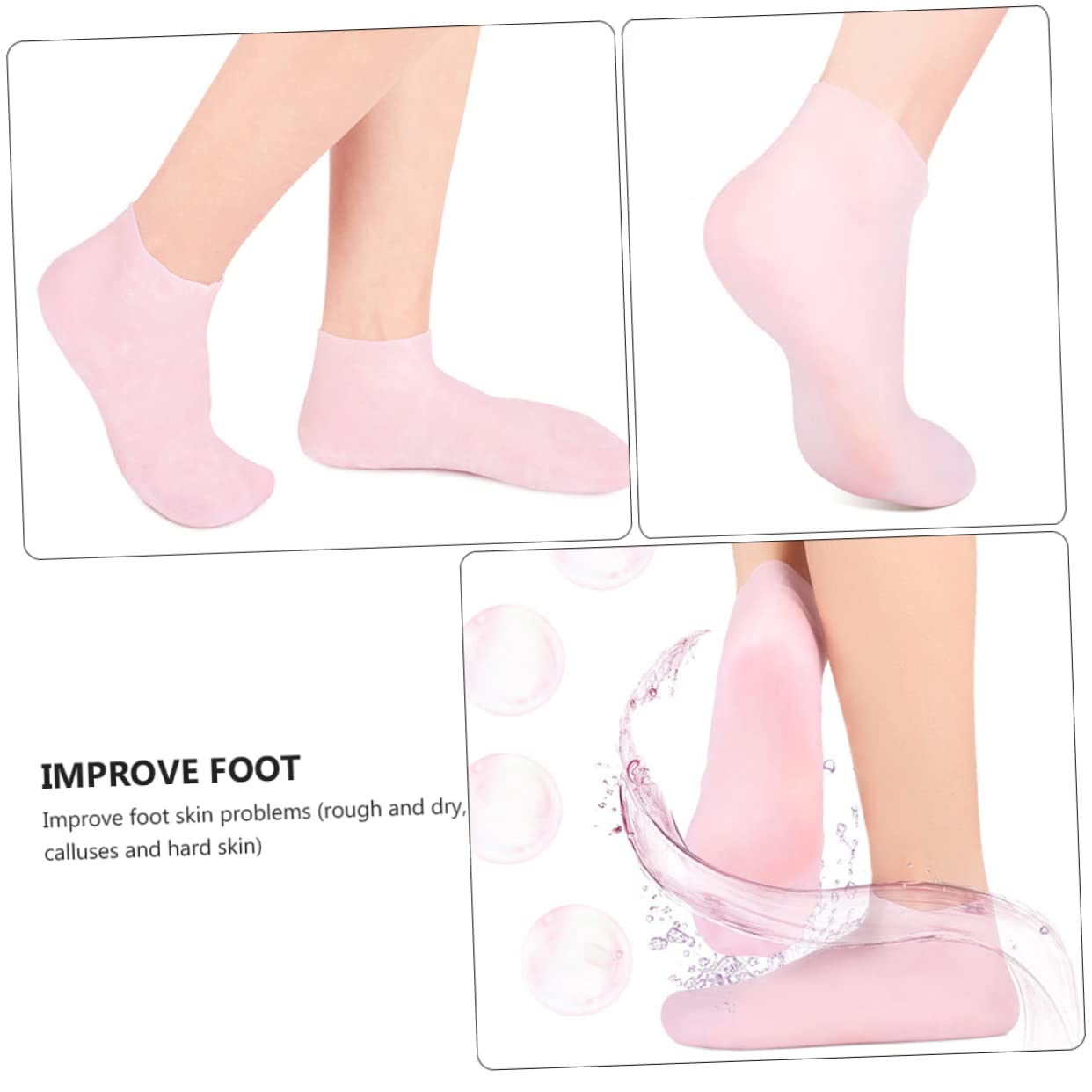 NOLITOY Hydrating Prevent Cracking Socks for Women Soft Sebs Sole Pads s 32-34 Comfort Elastic
