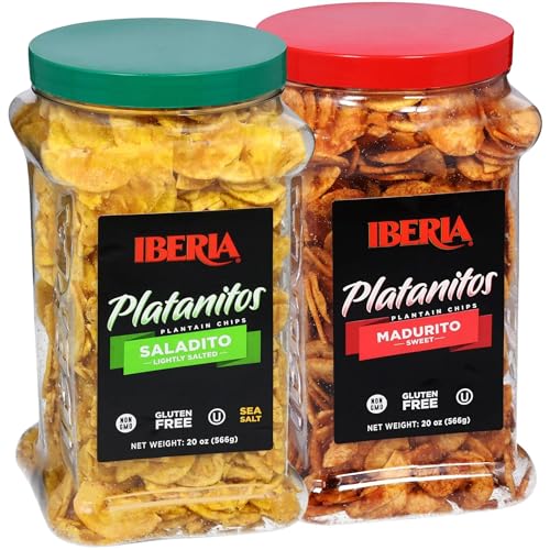 Iberia Salted Plantain Chips Jar 20 Ounce and Naturally Sweet Plantain Chips Jar 20 Ounce Bundle image 4