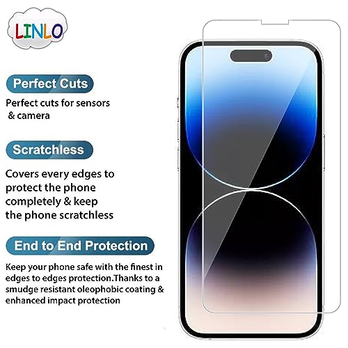 Image of Tempered Glass Screen Protector Compatible for Apple iPhone 14 Pro with Full Screen Coverage; Except Edges and Easy Installation Kit(Transparent), Pack of 1