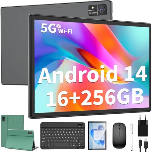 QDDQ Android Tablet,10 Zoll Tablet Android 14 mit Tastatur, 16GB+256GB, 1TB Expand, Octa-Core, 8000mAh, 2.4G/5G WiFi, 1280P FHD, GMS, 2 in 1 mit Tastatur Tasche, Maus, Stylus (Grün) QDDQ Android Tablet,10 Zoll Tablet Android 14 mit Tastatur, 16GB+256GB, 1TB Expand, Octa-Core, 8000mAh, 2.4G/5G WiFi, 1280P FHD, GMS, 2 in 1 mit Tastatur Tasche, Maus, Stylus (Grün)