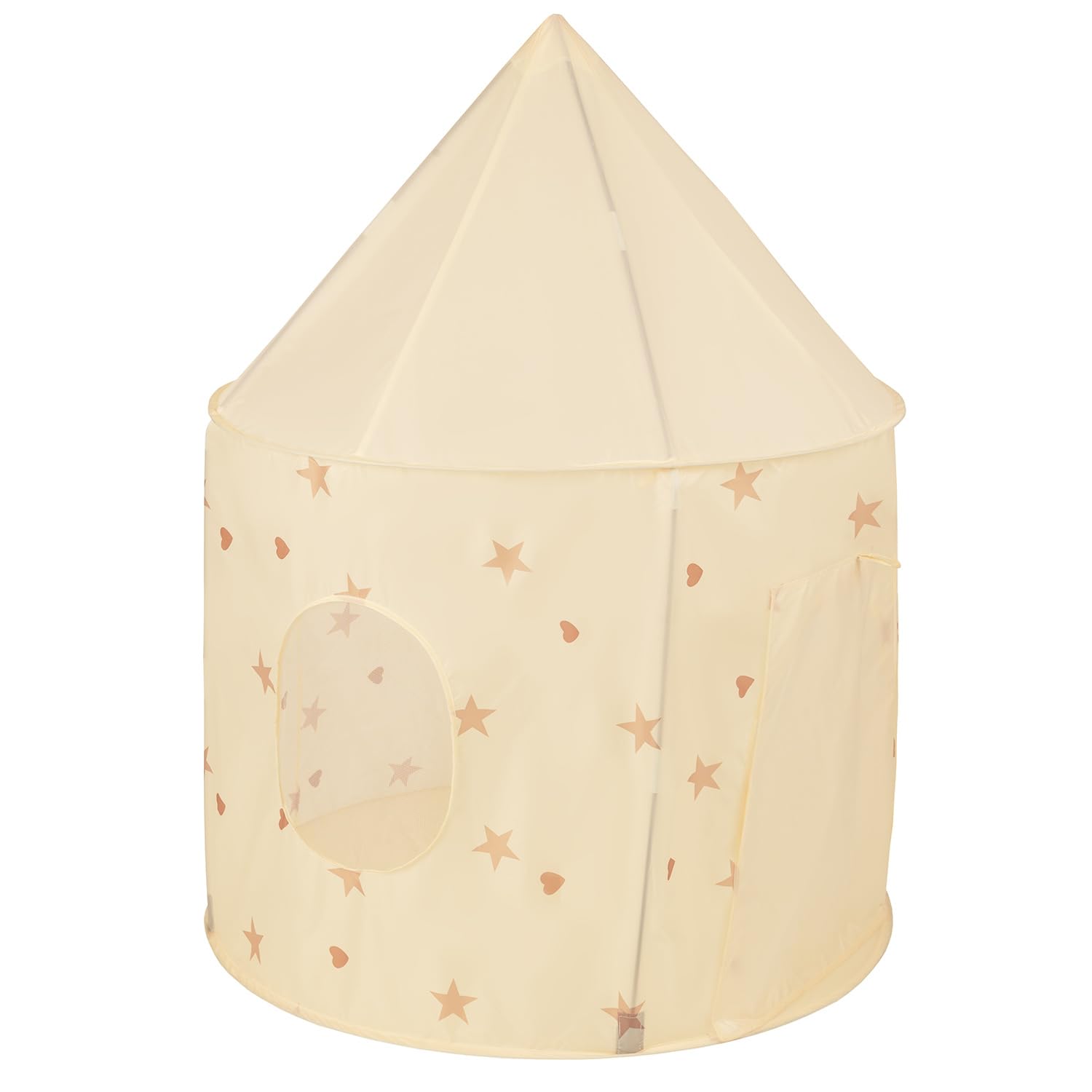 Selonis Casa De Juegos para Niños 100X130cm/400 Bolas Tienda Plegable En Forma De Pabellón Mágico Y Seguro para Interiores Y Exteriores, Beige Claro: Beige Pastel/Azul Pastel/Salmón