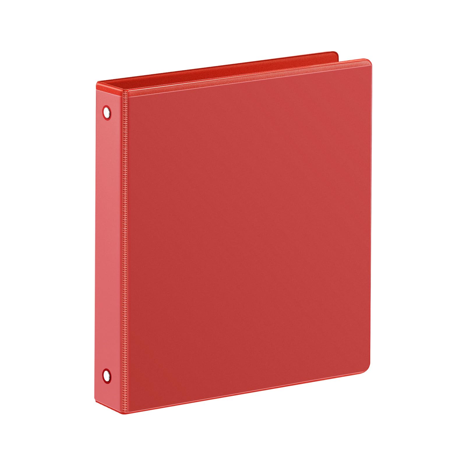 SUIN 1 Inch 3 Ring Binder, Clear 1'' View Presentation Binders with 2 Pockets, Fits 8.5 x 11 Letter Size, Durable Polypropylene, Non-Stick &amp; PVC-Free for School, Office &amp; Home (Red)