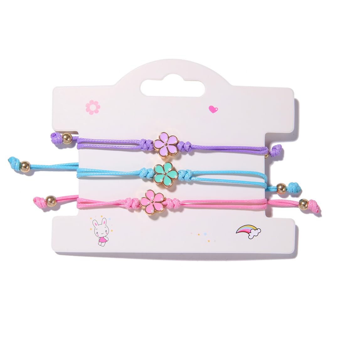 Set Di 3 Braccialetti Dell'amicizia Con Fiore Per Bambine E Ragazze – Intrecciati A Mano, Regolabili, Regalo Perfetto Per Compleanni E Occasioni Speciali