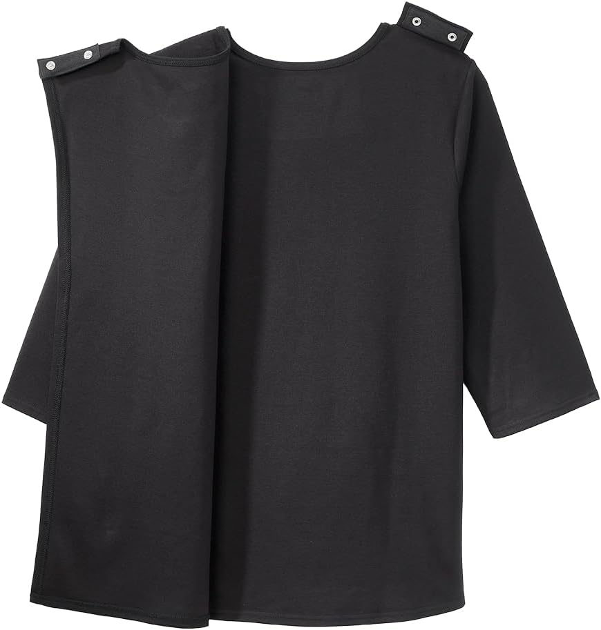 Women’s Open Back Adaptive Warm Winter Weight Top for Seniors - 3/4 Long Sleeve Scoop Shirt - Image 3