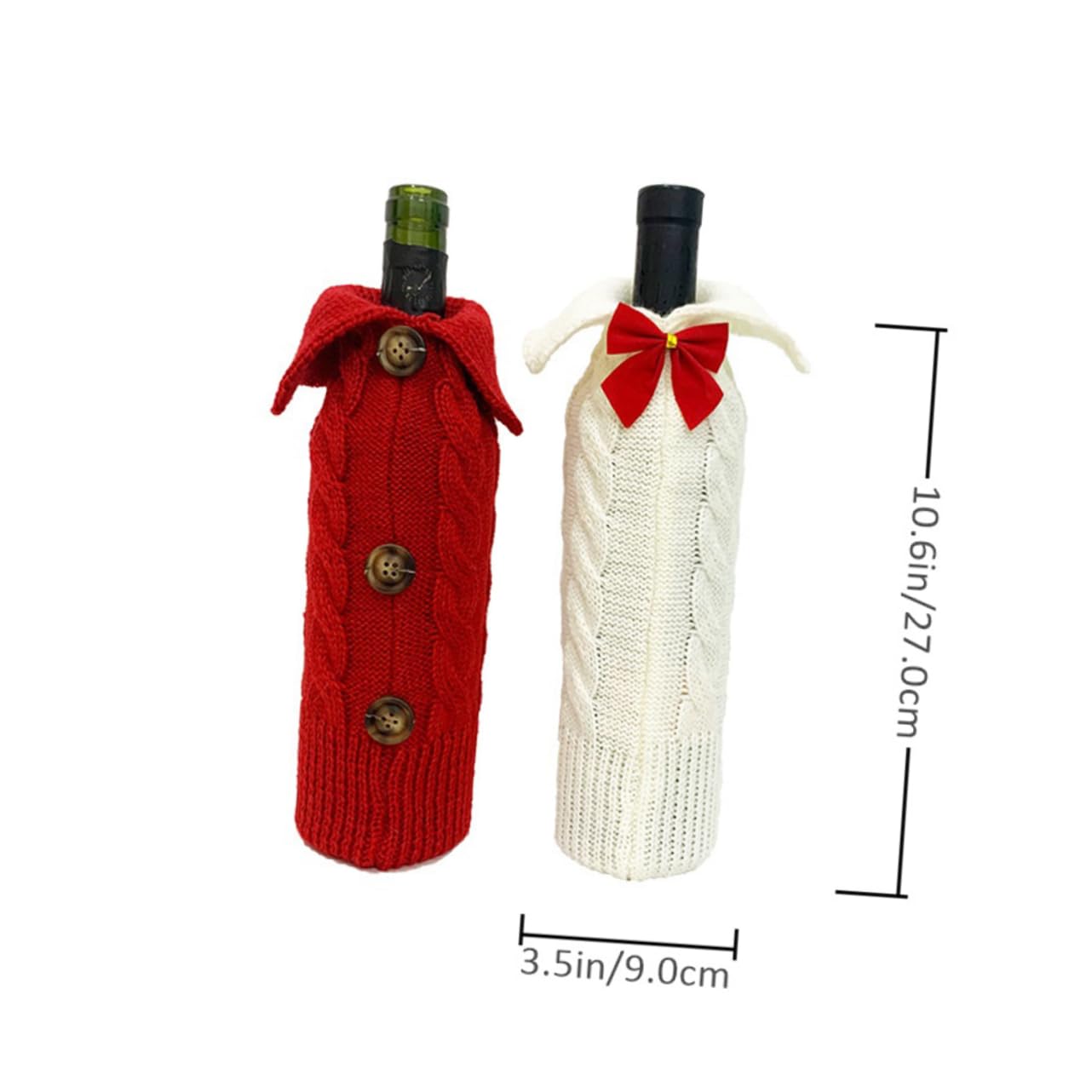 PRETYZOOM 3 Ensembles Ensemble De Bouteilles De Noël Décorations De Noël Housse De Bouteille De Vin De Noël Ornement De Fête De Noël Housse De Vin Pochette De Bouteille De Vin De 2 pièces * 3
