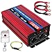 ETREPOW 1500w Power Inverter 12v 220v Onda Sinusoidale Pura Convertitore di Tensione Con 2 Prese EU e Una 2,1A USB, Telecomando Senza Fili,Display Digitale e 2 Ventilatori - picco 2000w Trasformatore.