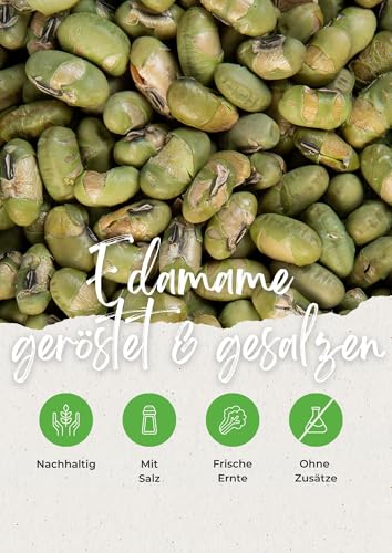 Vitalesia Edamame Bohnen 1kg | geröstet & gesalzen | Proteinreicher Snack | Premium Edamame |Frischebeutel wiederverschließbar | vegan