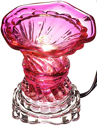 Pink Flared Glass Electric Aroma Lamp Oil and Wax Tart Warmer
