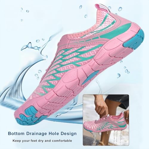 Image of Hike Barefoot Shoes for Women Men with Wide Toe Box, Healthy & Non-Slip Breathable Barefoot Water Shoes Beach Pool Aqua Swim Surf Hiking Walking Shoes