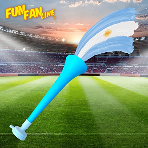 FUN FAN LINE - Pack 3 Resistant Plastic Vuvuzelas, Argentina/Uruguay - Image 4
