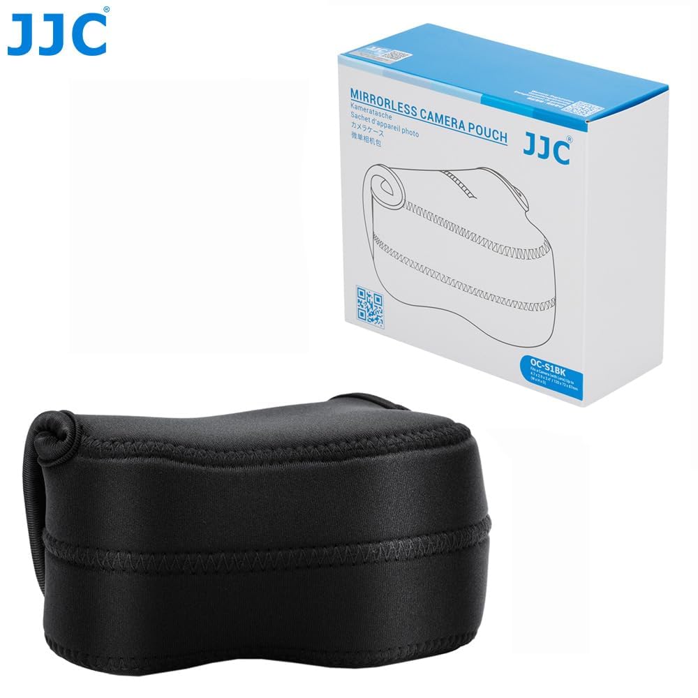 JJC OC-S1BK Borsa per Telecamera in Neoprene, ultra Leggera Nero, per Sony A5000 A5100 A6000 A6300 A6500 + Obiettivi 16-50mm (SELP1650) 4.7 x 2.9 x 3.4/120 x 73 x 87mm (W x H x D)