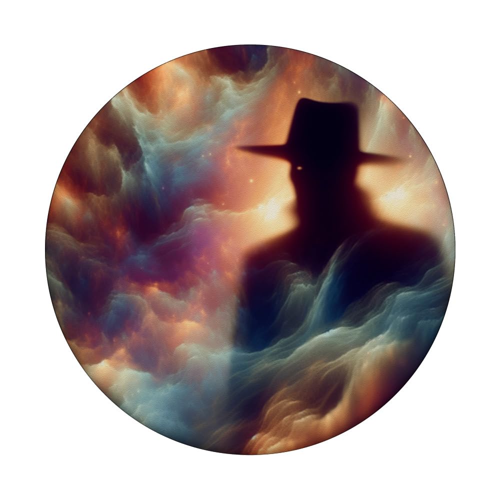 The Hat Man Shadow Person Nightmare Paranormal Horror Print PopSockets Swappable PopGrip, Black - Image 3