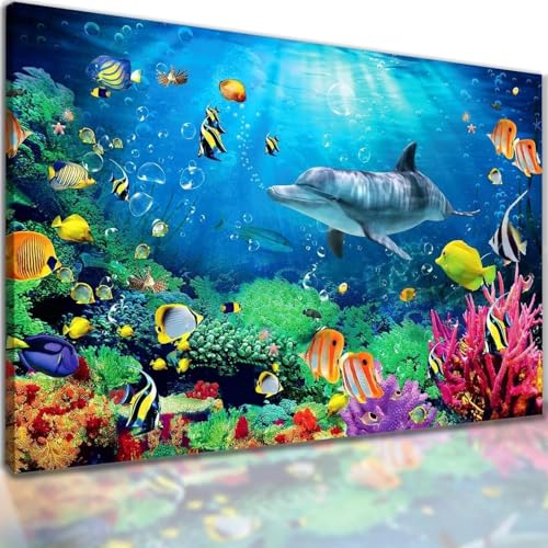 Kit Broderie Diamant Complet Animaux Marins | Canevas 5D Grand Format
