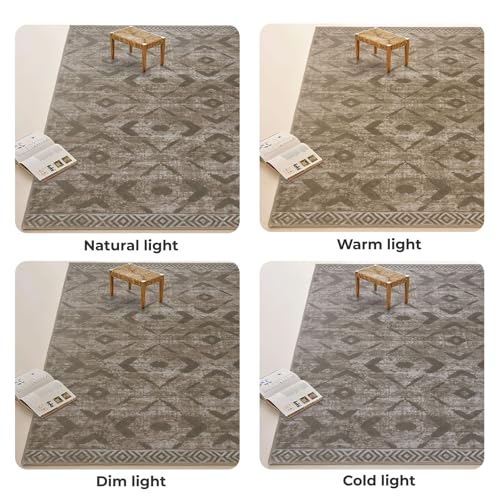 KILOCOCO Small Rug 2'x3' Entryway Rug Printed Moroccan Indoor Door Mat Machine Washable Non Slip Soft Throw Rugs for Bedroom Kitchen Entrance Geometric Boho Rugs, Green Brown