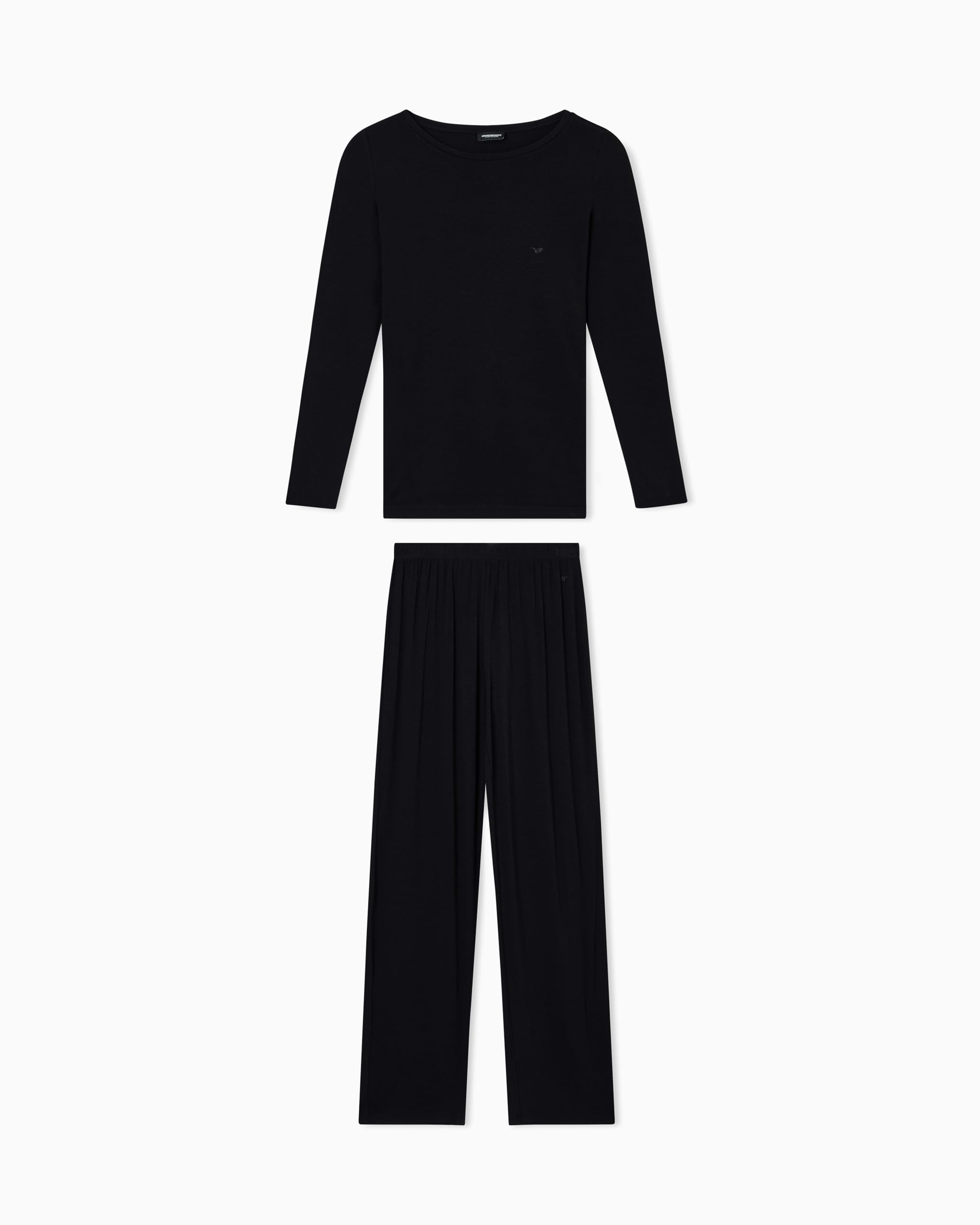 Emporio Armani Damen Schwarz Tech Wool Long Pajamas Pyjamaset, S Eu