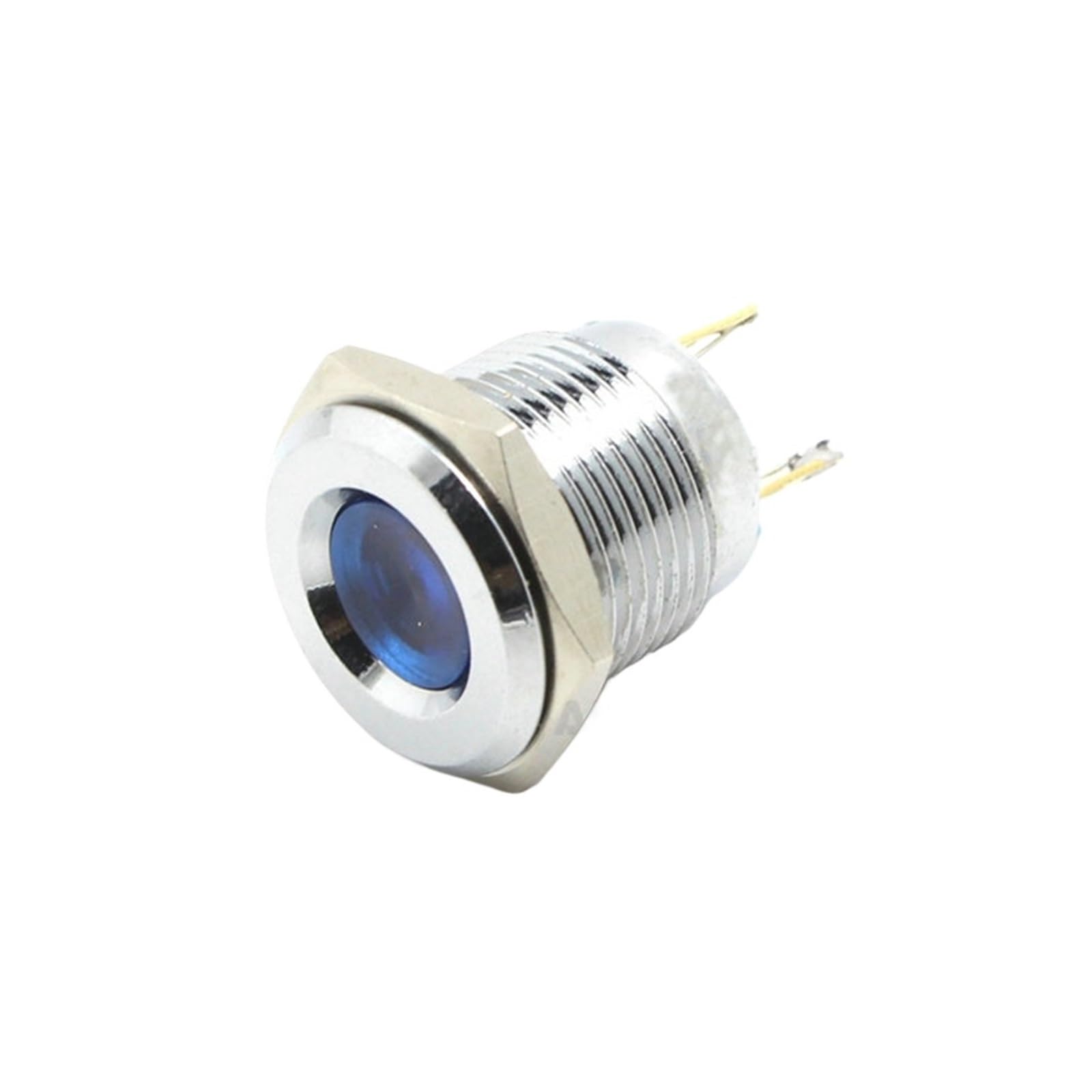10 x 16mm wklęsła głowica LED wskaźnik LED, metalowe przemysłowe światło sygnałowe, 3-220 V AC/DC z 2-pinowym terminalem lutowniczym (zielone światło, 12-24 V)