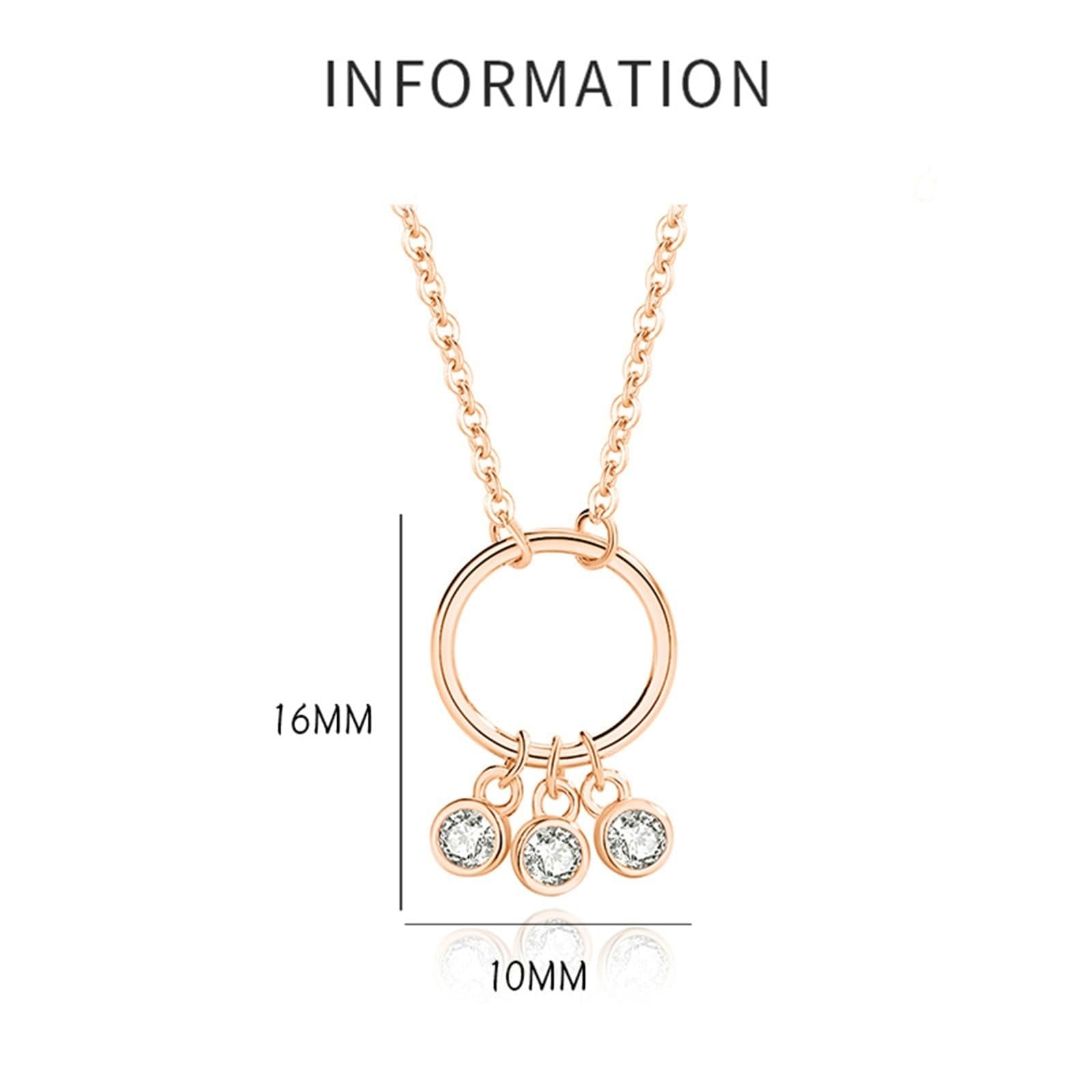 Collar de oro para mujer, collar de moissanita con tres biseles para mujer, moissanita