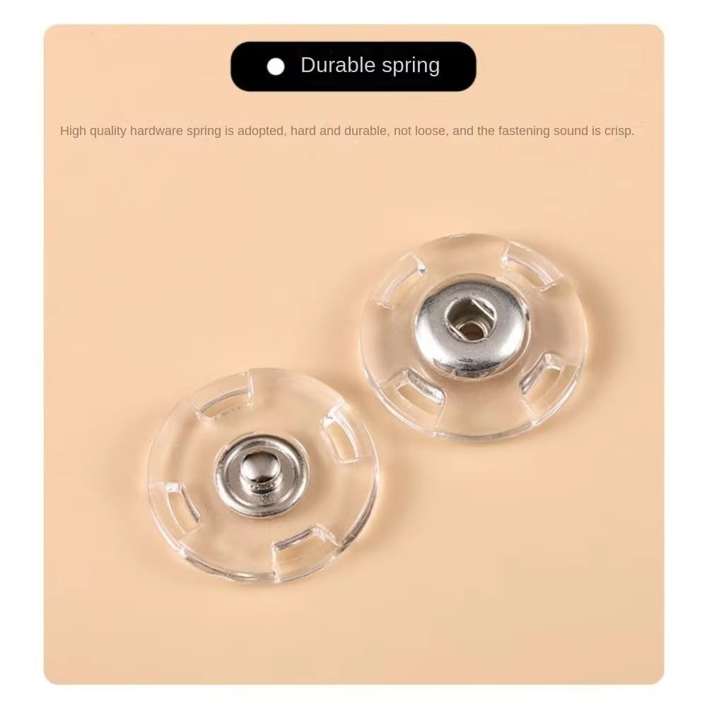 Botones de presión acrílicos transparentes, 10 unidades, botones de presión invisibles para accesorios de costura