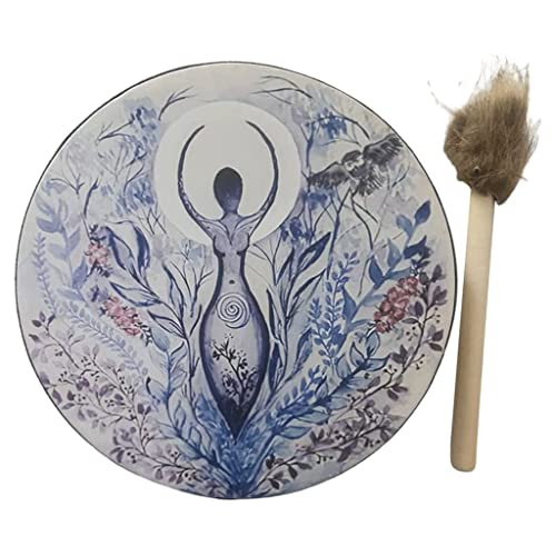LIOONS Shaman Drum Tree of Life Handmade Hand Drum 25cm Musical Drum with Drumstick Tabletop Ethereal Drum Adult Drum miniatura 1