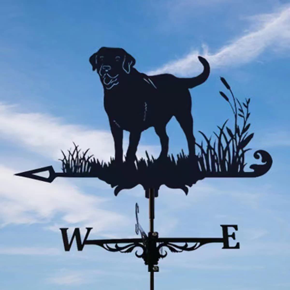 WZSONBracket Weathervane, Weather Vane with Roof Mounted Wind Direction Indicator, Garden Wind Vane Measuring Tool, for Outdoor Roof Farm Yard,C
