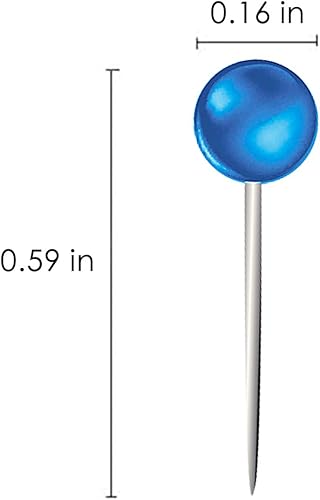 Miniatura 2 de ZYNERY - 1500 pines para tablero de corcho, cabeza redonda de plástico de 18 pulgadas, para mapa de viaje, marcado de tela, pared, tablones de