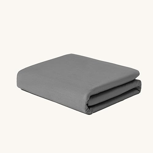 Aimon Funda de manta con peso (48 x 72 pulgadas, gris oscuro, tamaño individual, cremallera lateral), funda de algodón lavable para manta con peso,