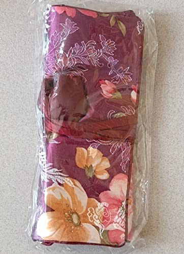 Only My Live Home Bright Portable Silk Brocade Jewelry Roll Travel Bag Folding 3 Zipper Pouch Drawstring Luxury Jewellery Cosmetic Storage Bags Women (burgundy)