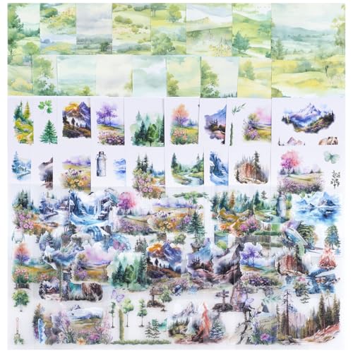 Plantas Floral Scrapbook Stickers 54Page Vintage Natural Mariposa Jardín Flores Pegatinas Libros para Scrapbooking Suministros Estética Journal Journaling Artesanía