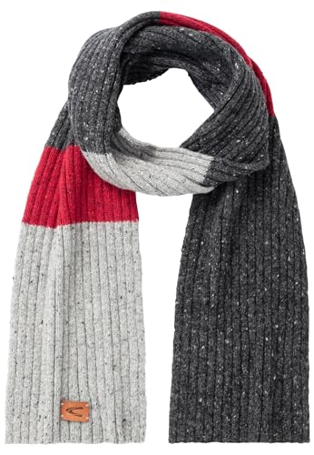 camel active Herren Strickschal mit Merinowolle Grau, menswear-OS