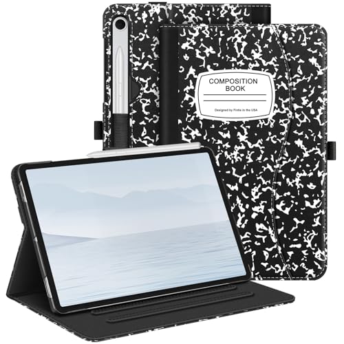 Fintie Case for Samsung Galaxy Tab S10 Lite/ S10 FE/ S9 FE 5G 10.9 Inch/Tab S9 11 Inch with S Pen Holder, Multi-Angle Viewing Protective Cover with Pocket, Auto Sleep/Wake, Composition Book