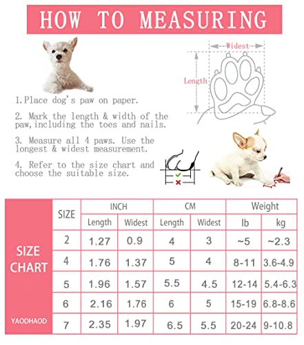 YAODHAOD Dog Shoes for Small Dogs Anti-Slip Dogs Boots & Paw Protector with Reflective Straps Winter Snow Puppy Booties… - Image 5