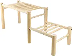 Poleiro para Galinheiro Feito de Plataforma de Madeira para Playground de Aves, Equipamento de Recreação, Poleiro, Estrutura para Ficar em Pé E Se Div