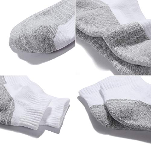 Amaz-Play Cotton Socks For Men Low Cut, Max Cushion Thick Athletic Ankle Mens Sock For Hiking Running Sport Work 6 Pack Color White Size 6-12 #TOP5