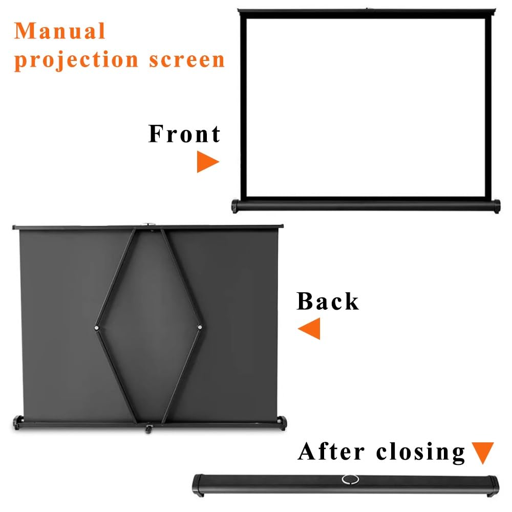 Projector Screen Da Tavolo Manuale Pull Up 20 30 40 50 Pollici Schermo Di Proiezione Avvolgibile Telo Videoproiettore Per Ufficio Scuola(50inch (16:9))