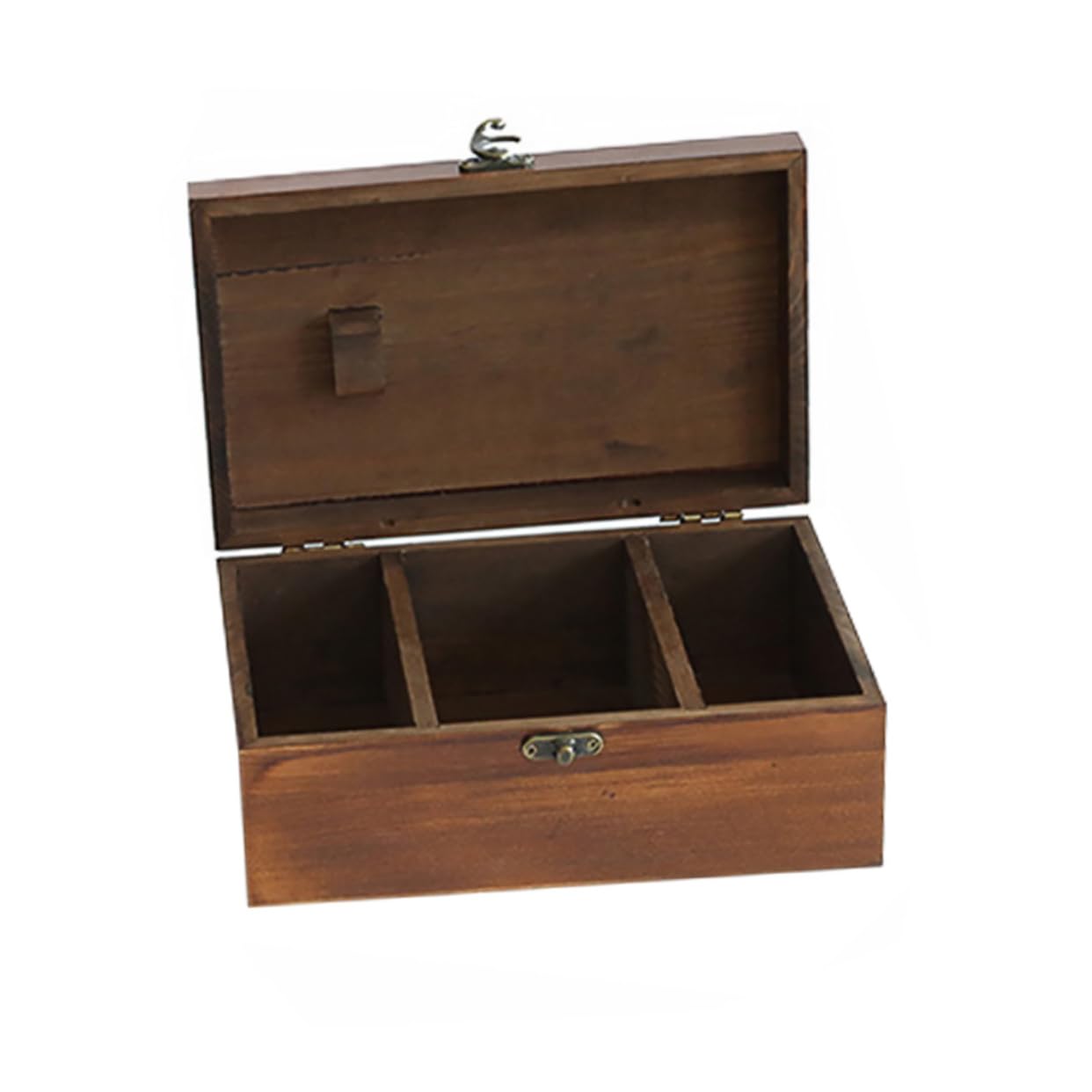 Cabilock Wooden Needlework Storage Box Sewing Tools Holder Multi-layered Storage Tidy Desktop Coffee Color